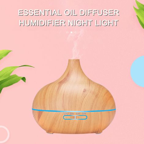 Diffuseur d'huiles essentielles 550 ml avec 7 couleurs, 4 minuteries, fonction d'arrêt automatique, aromathérapie, humidificateur à brume fraîche pour chambre à coucher, maison, prise britannique (1/5)
