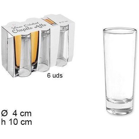 6 cls. vaso cristal chupito alto long shot 60 ml - caja 6 unidades