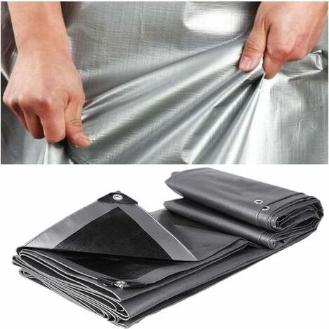Bâche de Protection avec Œillets, Bâche Industrielle 3x5m, Imperméable, UV et Intempéries, Bâche Multi-Usage pour Bois, Voiture (1/5)