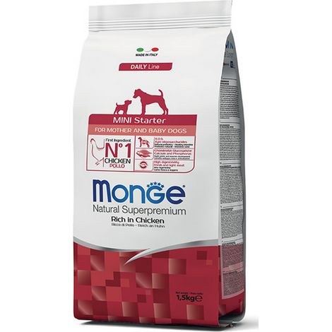 Monge Dog Natural Superpremium Mini Starter con Pollo - Monge Dog Natural Superpremium Mini Starter con Pollo - Sacco Da 1,5 Kg (1/2)