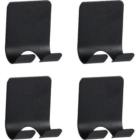 4-teiliger Rasiererhalter aus Edelstahl, Badezimmer-Rasiererhaken, bohrfreier Aufbewahrungshaken-6.1X4.5CM-Black (1/4)
