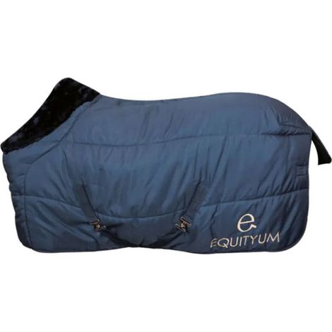 145 cm, Blu: Coperta da box per cavalli modello Malva imbottita 200 g e tessuto esterno 600 D