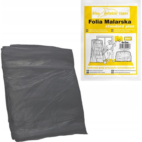 Film De Protection Peinture Blue Dolphin Standard Plus, 4 x 5 m, Pour Renovation