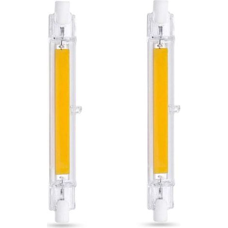 LED R7S 118mm 10W Blanc naturel 4000k, 1000LM, Équivalent Lampe Halogène R7S J118 80W 100W, Non-dimmable, Ampoule R7S 118mm Slim COB LED pour Applique Murale/Lampadaire, lot de 2 LITZEE (1/5)
