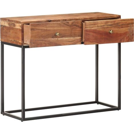 Maison Exclusive - Tavolo Consolle 90x35x75 cm in Legno Grezzo di Acacia (1/5)