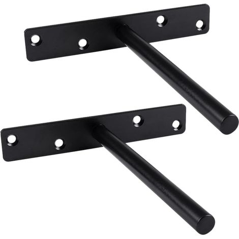 2 Pièces (150mm) Supports Invisibles Supports d'étagère en Forme de T Support de Rayonnage en Métal Bricolage Support Mural Flottant étagère avec Vis et Tube d'expansion (1/5)