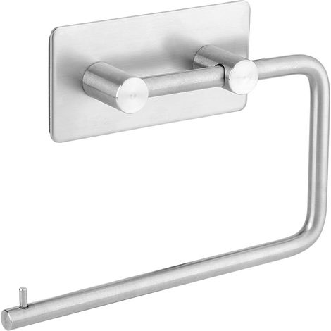 Porte-rouleau mural en acier inoxydable, dérouleur essuie-tout pour toilettes et salle de bain, support papier toilette résistant, fixation au mur. (1/5)