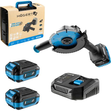 Kit meuleuse d'angle sans fil 18 V 125 mm sans balais avec régulation de la vitesse, tronçonneuse, meuleuse d'angle, ponceuse avec batterie 4 Ah et chargeur rapide 4 A (1/5)