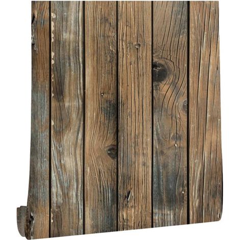 Papier Peint en Bois Rustique Papier Peint en Planche de Bois Auto-Adhésif Amovible Et Peler Vinyle Faux en s (1/5)