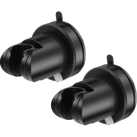 Support de bras de douche amovible, réglage à double angle, surface lisse, compatible avec la plupart des pommes de douche standard, noir. (1/5)
