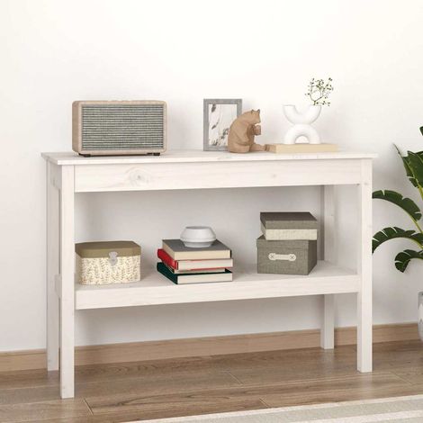 Table console-Table d'entrée Blanc 110x40x75 cm Bois de pin solide (1/5)