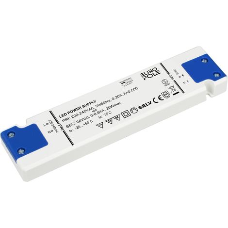 convertisseur électronique - slim - 20w - 24vdc - ip20 - europole 430420