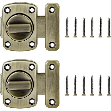 Drehbarer Sicherheitstürriegel, Türschloss aus Zinklegierung mit Schrauben für Badezimmer- oder Schranktüren, 2 Stück (Grünbronze)