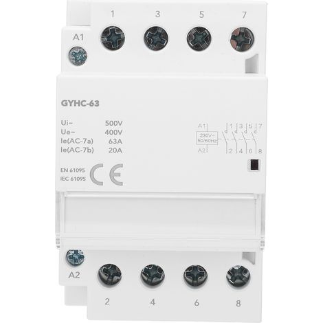 Contacteur modulaire 4P 4NO GYHC-63 pour commande industrielle, bobine de soudage, module de contrôle de circuit, 4 contacts normalement ouverts (1/5)