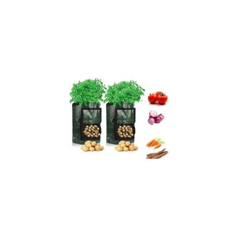 5 pièces sacs de culture de jardin en plein air potager engrais seau sacs de croissance des plantes 10 gallons 35x45cm (1/5)
