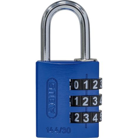 ABUS Zahlen-Vorhangschloss 144/30 Lock-Tag Aluminium, blau