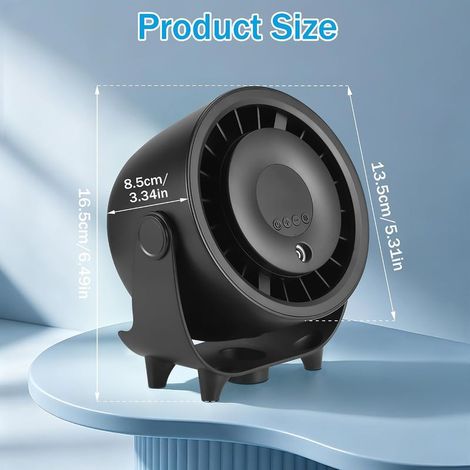 Tischventilator mit Sprühnebelfunktion, 6000 mAh Akku, USB-wiederaufladbar, 90° verstellbar, 3 starke Windgeschwindigkeiten, digitale LED-Anzeige, leiser Ventilator für Schlafzimmer, Büro und Außenber (1/5)