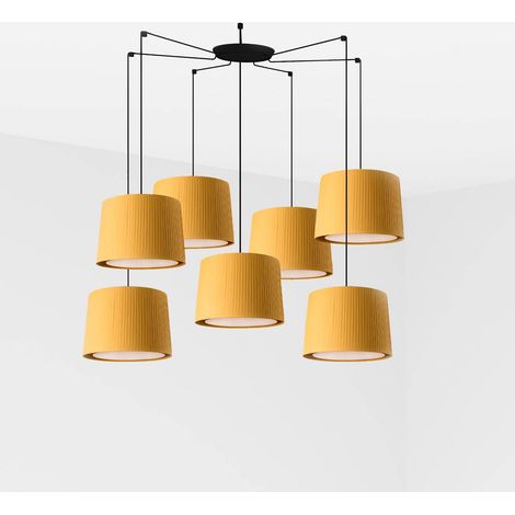 Faro SAMBA Suspension noire et jaune à suspension 7 lumières (1/4)