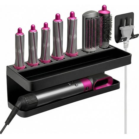 Support Mural Compatible avec Dyson Airwrap Styler Fer à Friser Baguette Barils Brosses (Vis incluses) (1/5)