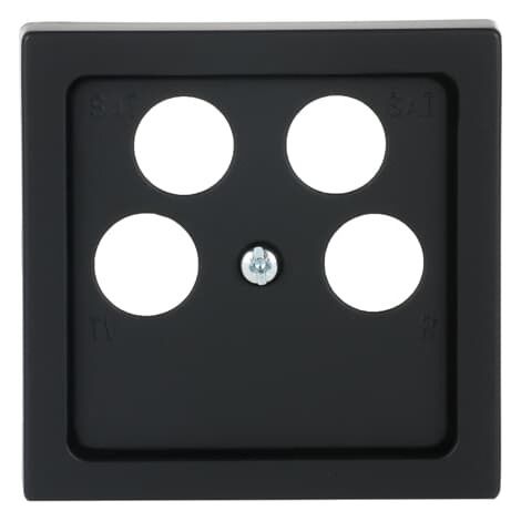 Busch-Jaeger Plaque centrale TV / SAT 4 canaux noir mat - plateforme 63 (1743/10-04-885), 2CKA001724A4371