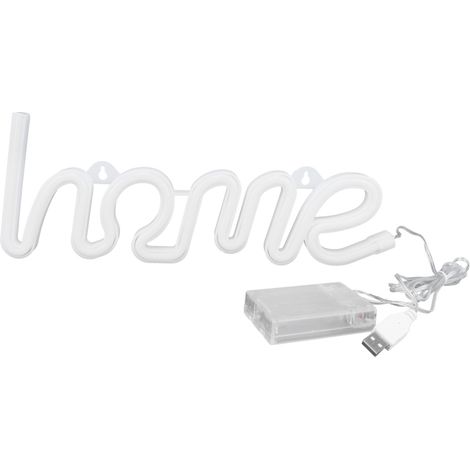 Einzigartige LED-Neon-Wandleuchte im HOME-Design, Dekoration für Heiratsanträge, Hochzeiten, Partys oder Bars (weiß)