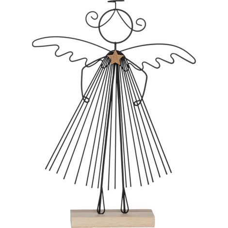 Deko-Engel schwarz 33 x 22,5 x 4,5 cm Weihnachtsfigur