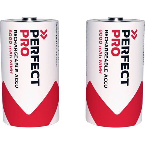 PerfectPro Batteria ricaricabile Torcia (D) NiMH 8000 mAh 1.2 V 2 pz.