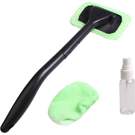 Chiffonnette de lavage vitres avec pulvérisateur vide, brosse lave-linge pour vitres maison voiture auto, kit nettoyage vitres 2 housses (1/5)