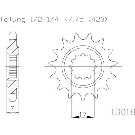 Pignon avant JT F1120-14, 14 dents, taille 420