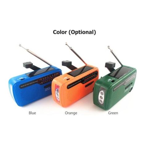Radio d'urgence, batterie externe portable rechargeable solaire 1200 mAh, lampe torche LED, récepteur AM/FM SW1 SW2, fonctionne sur batterie, avec chargeur de téléphone portable，orange .