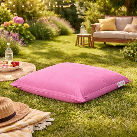 Coussin pouf extérieur rose ARTA (1/4)