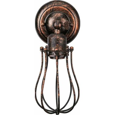 Applique murale salon et entrée Applique Murale Industrielle Métal Fer E27 Luminaire Vintage Retro pour Maison de Champagne Café Loft,Rouille retro (1/4)