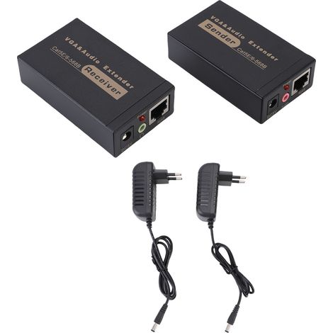 Cavo di prolunga VGA da 100 metri (328 piedi), ricetrasmettitore HD Plug and Play, interfaccia audio RJ45 HDB15-F, UE (1/5)