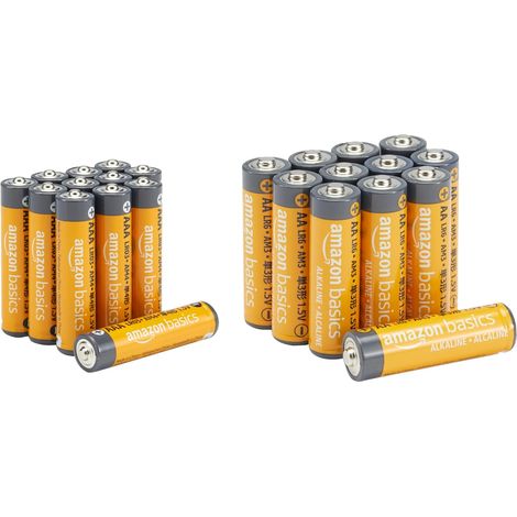 Lot de 24 piles alcalines haute performance AA et AAA, format économique, 12 piles AA et 12 piles AAA, 1,5 V, durée de conservation de 10 ans (1/5)