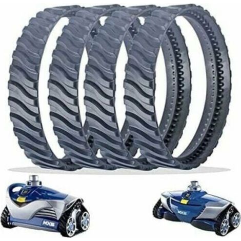 4 chaînes de rechange noires pour roues de nettoyage de piscine, chaînes pneumatiques R0526100, compatibles avec les nettoyeurs de piscines creusées Zodiac (1/5)