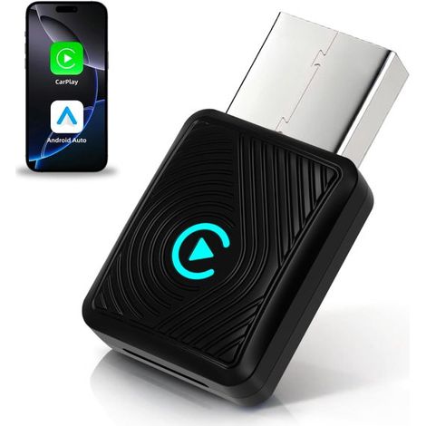 Geeignet für Apple CarPlay Wireless Adapter, 2-in-1 CarPlay & Android Auto, WLAN 6 GHz, Wiederverbindung, für iPhone iOS 10+ & Android 11+ (1/5)