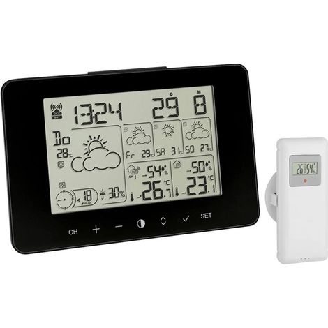 [GEBRAUCHT] B-Ware TFA Dostmann Funk-Wetterstation Wettervorhersage 4 Tage 3 Sensoren schwarz (1/2)