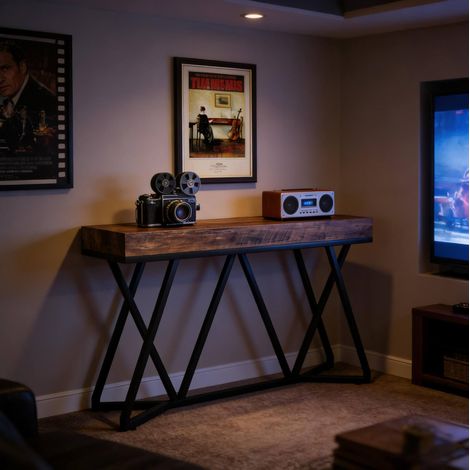 Mesa consola industrial de MDF y metal 140 cm OKMYHOME (1/5)