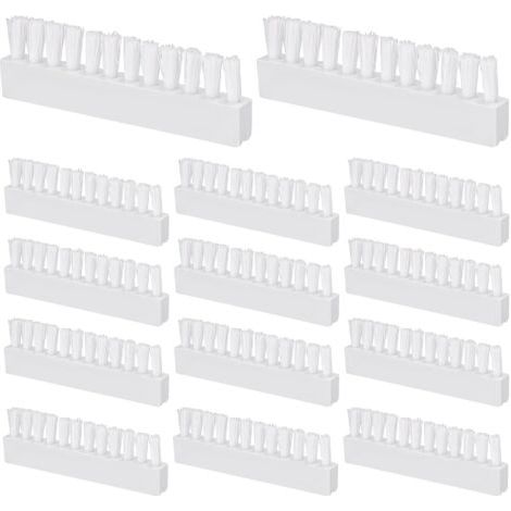 14 brosses de nettoyage de piscine, 8 x 2,5 cm, 5 cm, blanches, en plastique, pour les parois, le fond, les marches et le carrelage-AquaForge (1/5)