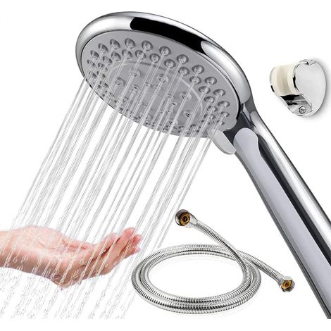 Pommeau de douche - Flexible universel - Support - Kit - Pièce de rechange - Support, Ensemble de douche amélioré 2024, Profitez de 5 réglages de douche (1/5)