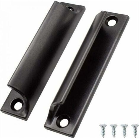 2PCS Poignée de Porte Coulissante, Aluminium Poignée Meuble, Poignee de Meuble Cuisine Noir, Disponible pour Portes de Balcon, Portes Coulissantes, Tiroirs (1/4)