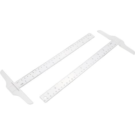 Règle en T Toyvian (lot de 2) 30 cm plastique blanc, graduée (1/5)