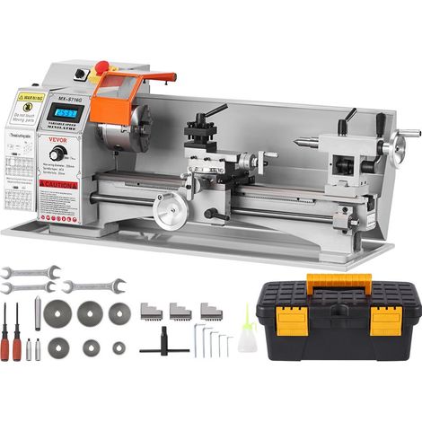 Mini Tour à Métaux de Précision VEVOR 800 W Vitesse Variable 150-2500 tr/min Mandrin 100 mm Fonte HT200 MX-S716G (1/5)