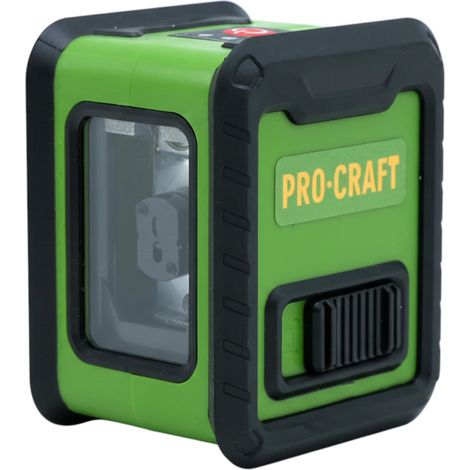 Procraft LE-2D Linien- / Kreuzlinienlaser 10 m grün selbstnivellierend inkl. 3x 1,5 V AAA Batterie