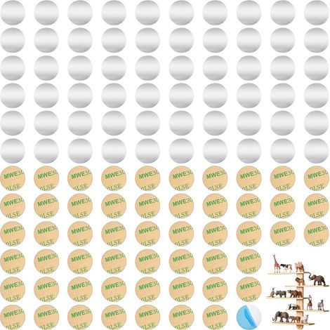 120 Stück selbstklebende Metallplatten, 25 mm runde, selbstklebende Metallplatten aus Eisen, selbstklebende Metallplatten für Magnete, Figuren, Handyhalter, haftet fest (Silber)
