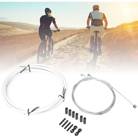 Ensemble de Câbles de Frein et Dérailleur pour VTT avec Protection Blanche - Pièces Vélo de Route (1/5)
