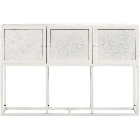Buffet de Rangement 115x30x76 cm Bois de manguier massif, Design Moderne, pour salon et salle à manger (1/5)