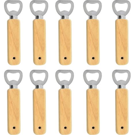 Lot de 10 décapsuleurs bois personnalisés pour bière, maison, bar, cadeau homme. (1/5)