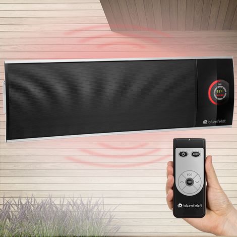 Blumfeldt – Chauffage infrarouge 2200 W IPX4 – Télécommande – Protection intempéries – Installation murale ou plafond – Pour terrasses et jardins