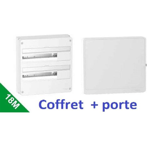 Schneider – Coffret électrique 36 modules 2 rangées – Montage saillie – Indice IP 30 – 63A – Barrette de terre 28 trous – Conforme NF et CE